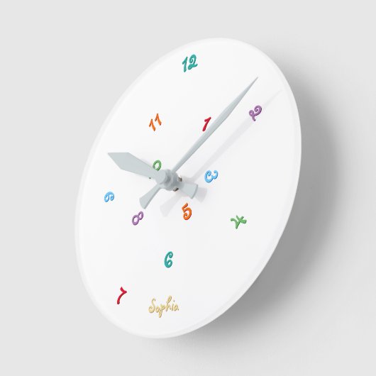 Fun Farben Jumbled Stunden Personalisiert Name Kin Runde Wanduhr (Winkel)