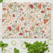 Fun farbenfroh florales Pilzmuster Stilvoll Geschirrtuch (Gefaltet)