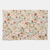 Fun farbenfroh florales Pilzmuster Stilvoll Geschirrtuch (Horizontal)