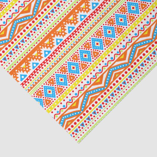 Fun farbenfroh Moderne Angesagte Arsty Aztec Zigza Seidenpapier (Ausschnitt)