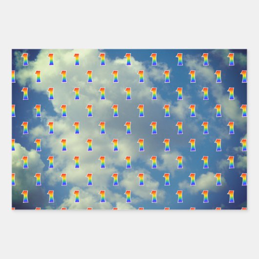 Fun, farbenfroh, Regenbogenspektrum Muster 1 Event Geschenkpapier Set (Vorderseite 3)