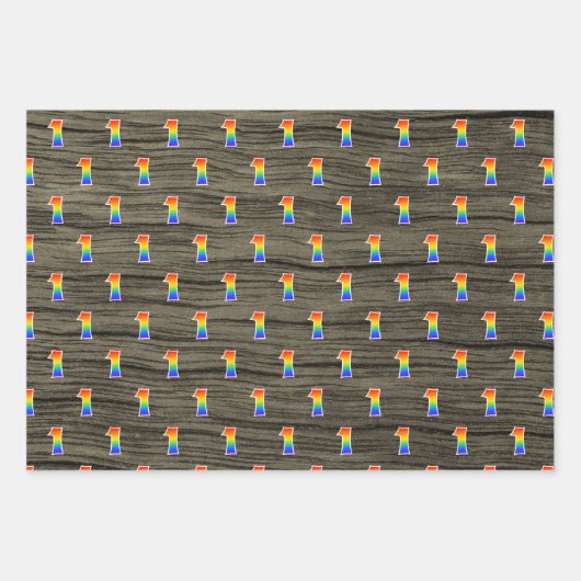 Fun, farbenfroh, Regenbogenspektrum Muster 1 Event Geschenkpapier Set (Vorderseite 2)