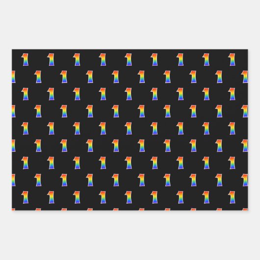 Fun, farbenfroh, Regenbogenspektrum Muster 1 Event Geschenkpapier Set (Vorderseite)