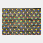 Fun, farbenfroh, Regenbogenspektrum Muster 4 Event Geschenkpapier Set (Vorderseite 2)