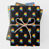 Fun, farbenfroh, Regenbogenspektrum Muster 4 Event Geschenkpapier Set (Beispiel)