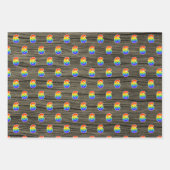 Fun, farbenfroh, Regenbogenspektrum Muster 6 Event Geschenkpapier Set (Vorderseite 2)