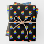Fun, farbenfroh, Regenbogenspektrum Muster 6 Event Geschenkpapier Set (Beispiel)