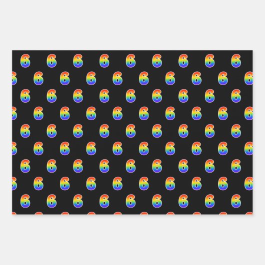 Fun, farbenfroh, Regenbogenspektrum Muster 6 Event Geschenkpapier Set (Vorderseite)