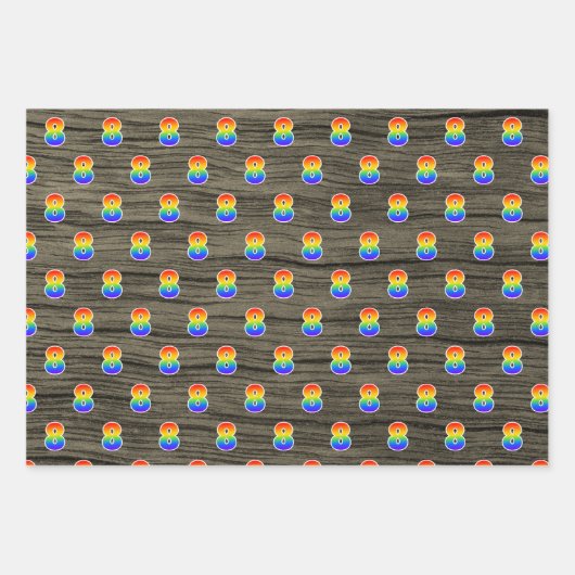 Fun, farbenfroh, Regenbogenspektrum Muster 8 Event Geschenkpapier Set (Vorderseite 2)