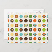 Fun farbenfroh Retro Boho Abstraktes Muster Postkarte (Vorne/Hinten)