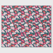 Fun farbenfroh rosa rot-weißes Blumenmuster Gesche Geschenkpapier (Flach)