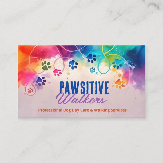 Fun farbenfrohe Aquarelldrucke Visitenkarte (Vorderseite)