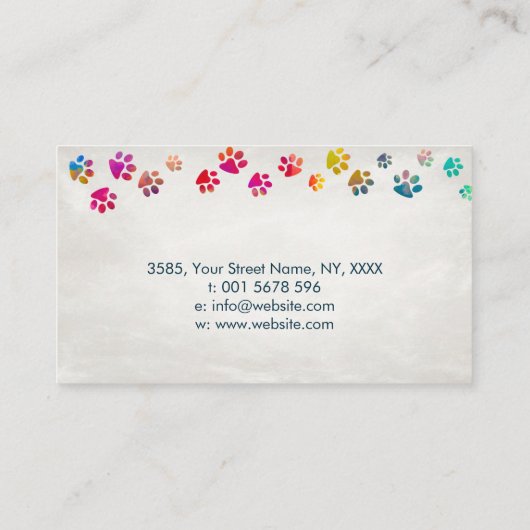 Fun farbenfrohe Aquarelldrucke Visitenkarte (Rückseite)