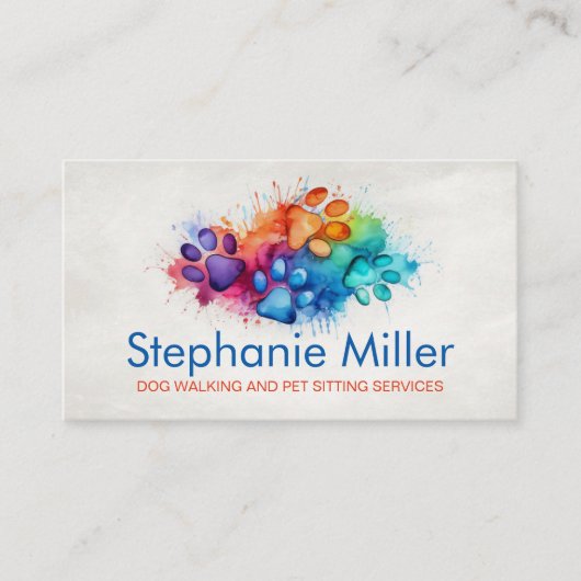 Fun farbenfrohe Aquarelldrucke Visitenkarte (Vorderseite)