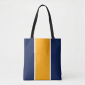 Fun farbenfrohe blaue gelbe Streifen Tasche (Vorderseite)