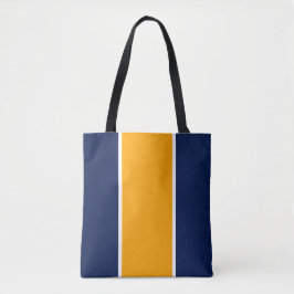 Fun farbenfrohe blaue gelbe Streifen Tasche