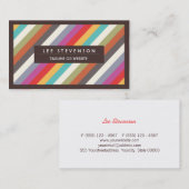 Fun farbenfrohe diagonale Streifen Muster Visitenkarte (Vorne/Hinten)