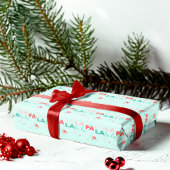 Fun farbenfrohe Fa La Typografie Muster Green Geschenkpapier