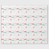 Fun farbenfrohe Fa La Typografie Muster Weiß Geschenkpapier (Flach)