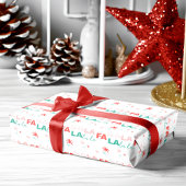 Fun farbenfrohe Fa La Typografie Muster Weiß Geschenkpapier