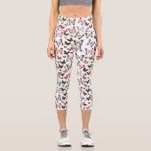 Fun farbenfrohe Frühjahrsschmetterlingsgestaltung Capri Leggings (Vorderseite)