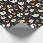 Fun farbenfrohe Geister Halloween Geschenkpapier (Ecke)