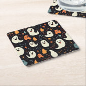 Fun farbenfrohe Geister Halloween Rechteckiger Pappuntersetzer (angewinkelt)