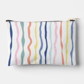 Fun farbenfrohe gestrichene Streifen Zipper Pencil Zubehörtasche (Rückseite)