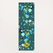 Fun farbenfrohe grüne Spritzer-Initalien Yogamatte (Rückseite)