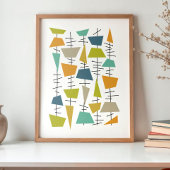 Fun farbenfrohe Hanging Geometric Mid Century Poster