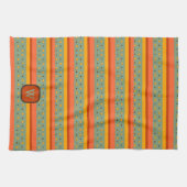 Fun farbenfrohe Monogramm zuerst Streifen Geschirrtuch (Horizontal)