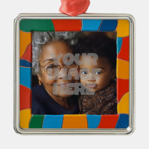 Fun farbenfrohe Mosaikgrenzen für Ihre Fotos Ornament Aus Metall