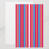 Fun farbenfrohe Multistreifen Briefpapier (Vorne/Hinten)