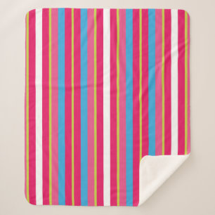 Fun farbenfrohe Multistreifen Sherpadecke