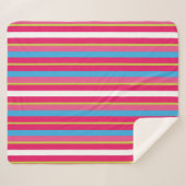 Fun farbenfrohe Multistreifen Sherpadecke (Vorderseite (Horizontal))