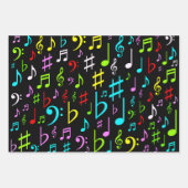 Fun, farbenfrohe Musiknote & Symbole Umhüllungspap Geschenkpapier Set (Vorderseite 2)