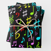 Fun, farbenfrohe Noten und Symbole Geschenkpapier Set (Beispiel)