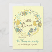 Fun farbenfrohe Osterfeier Ei Hunt Einladung (Vorderseite)