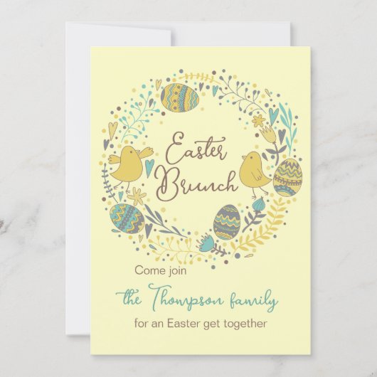 Fun farbenfrohe Osterfeier Ei Hunt Einladung (Vorderseite)