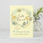 Fun farbenfrohe Osterfeier Ei Hunt Einladung (Stehend Vorderseite)