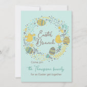 Fun farbenfrohe Osterfeier Ei Hunt Einladung (Vorderseite)