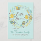 Fun farbenfrohe Osterfeier Ei Hunt Einladung (Vorderseite)