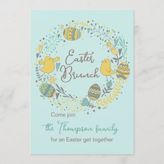 Fun farbenfrohe Osterfeier Ei Hunt Einladung (Vorderseite)