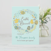 Fun farbenfrohe Osterfeier Ei Hunt Einladung (Stehend Vorderseite)