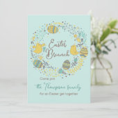 Fun farbenfrohe Osterfeier Ei Hunt Einladung (Stehend Vorderseite)