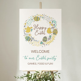 Fun farbenfrohe Osterfeier Jäger Jagen Begrüßungsz Poster