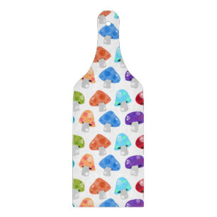 Fun farbenfrohe Pilze Glas Cutting Board Schneidebrett