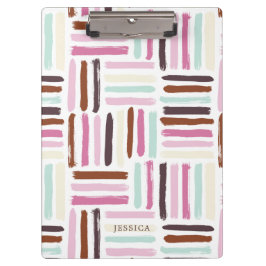 Fun farbenfrohe Pinselstriche Muster Klemmbrett