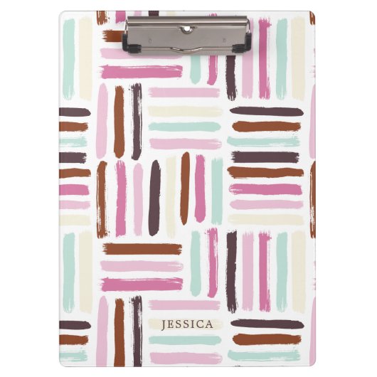 Fun farbenfrohe Pinselstriche Muster Klemmbrett (Vorderseite)