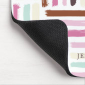 Fun farbenfrohe Pinselstriche Muster Mousepad (Ecke)